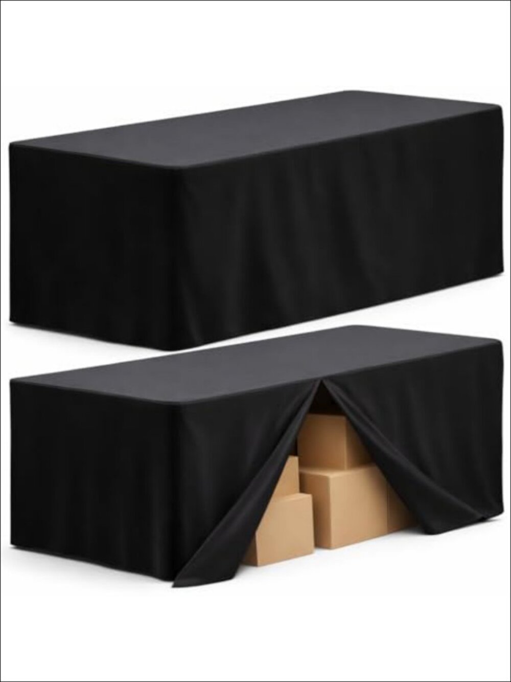 Fitted Tablecloth 2 Pack 6FT Rectangular 100% Polyester Stain Resistant